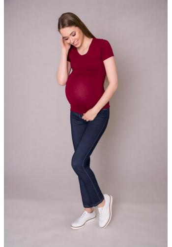Klasická bordová tehotenská a dojčiaca blúzka v akcii