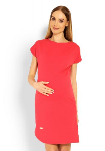 Mätové asymetrické šaty s krátkym rukávom pre tehotné