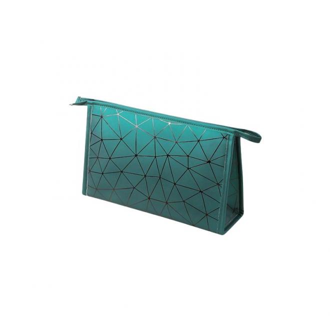 Dámska zelená kozmetická taška so vzorom