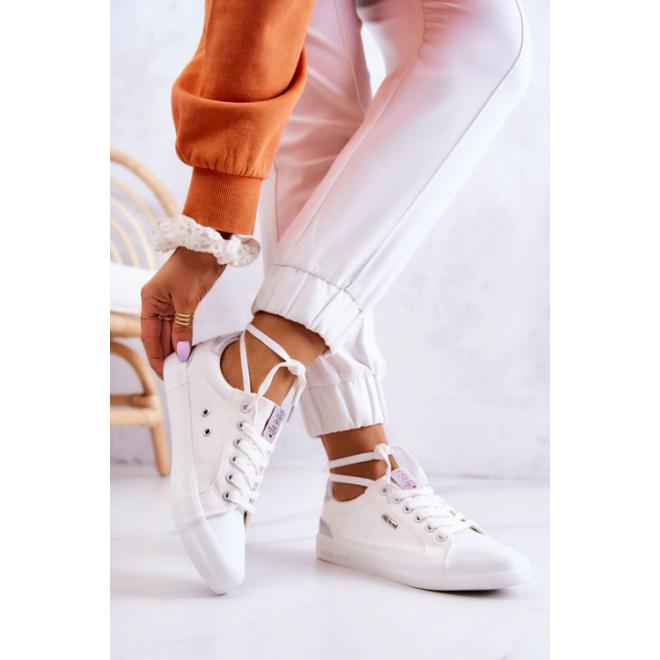 E-shop Biele dámske tenisky s metalickou vložkou