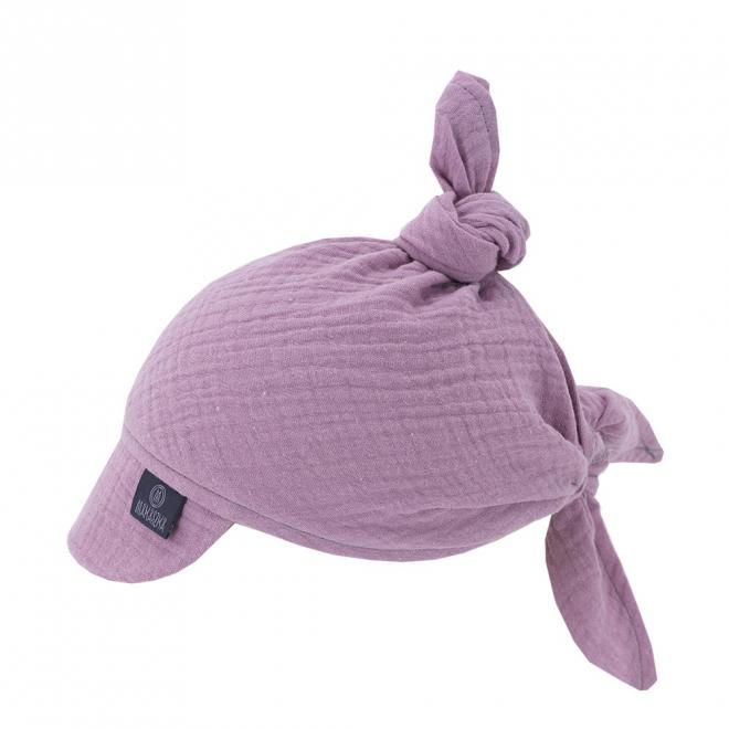 E-shop Detská mušelínová šatka so šiltom v ružovej farbe