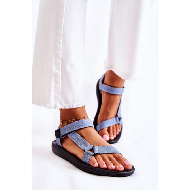 E-shop Dámske svetlomodré sandále na suchý zips