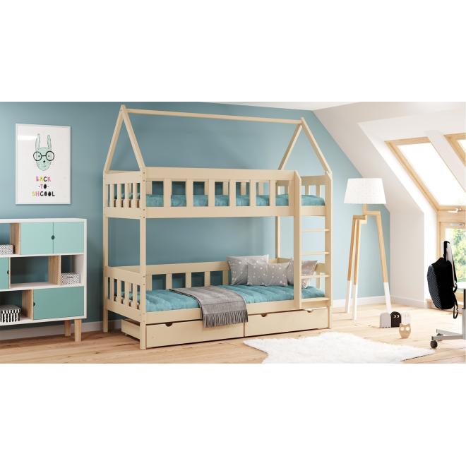 E-shop Detská poschodová domčeková posteľ - 180x80 cm