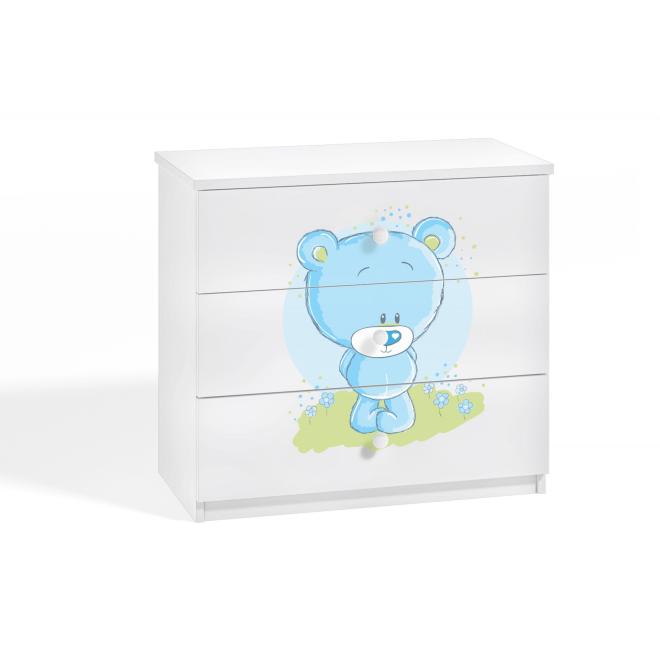 E-shop Komoda pre deti s modrým medvedíkom