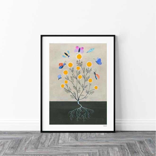 E-shop Nástenný plagát s kvetmi a motýľmi