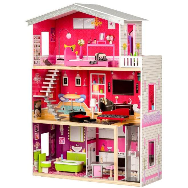 Drevený domček pre bábiky s výťahom