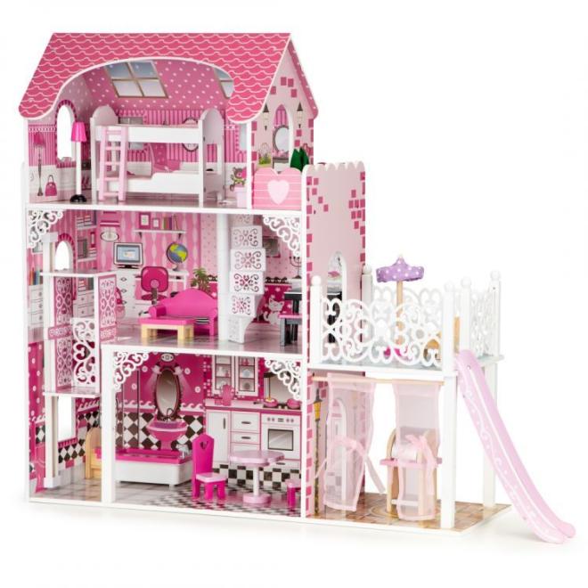 E-shop Drevený domček pre bábiky so šmykľavkou