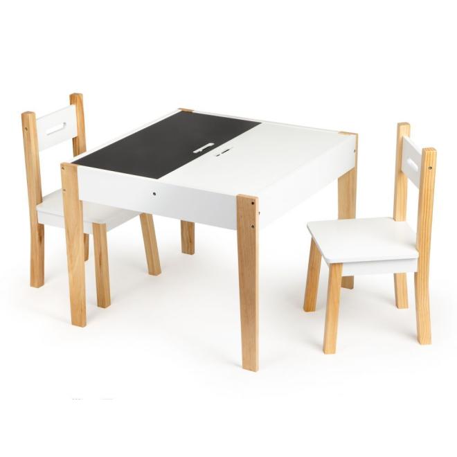 E-shop Drevený stôl s úložným priestorom a 2 stoličkami
