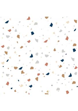 Dekoračná biela tapeta s terazzo vzorom