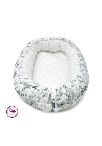 Obojstranné hniezdo pre bábätka s motívom šalvie zelenej