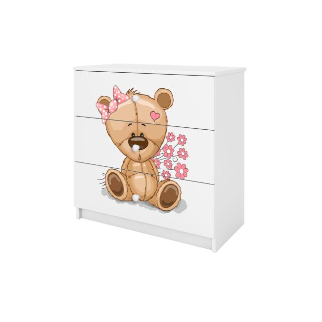 E-shop Komoda pre deti s medvedíkom s kvetmi