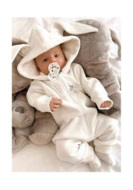 Krémový I LOVE MILK overal na zips s uškami vo výpredaji