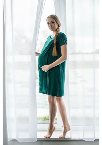 Zelená tehotenská a dojčiaca košeľa s dojčenskou vložkou vo výpredaji