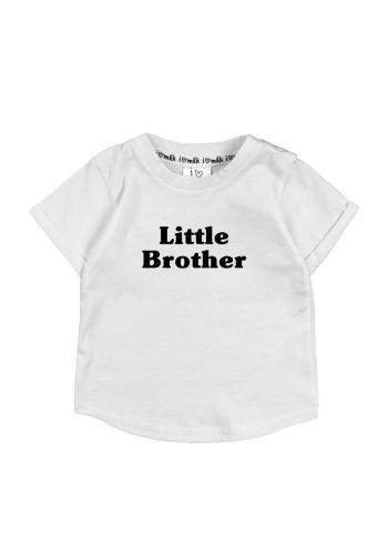 Dojčenské biele I LOVE MILK tričko little brother vo výpredaji