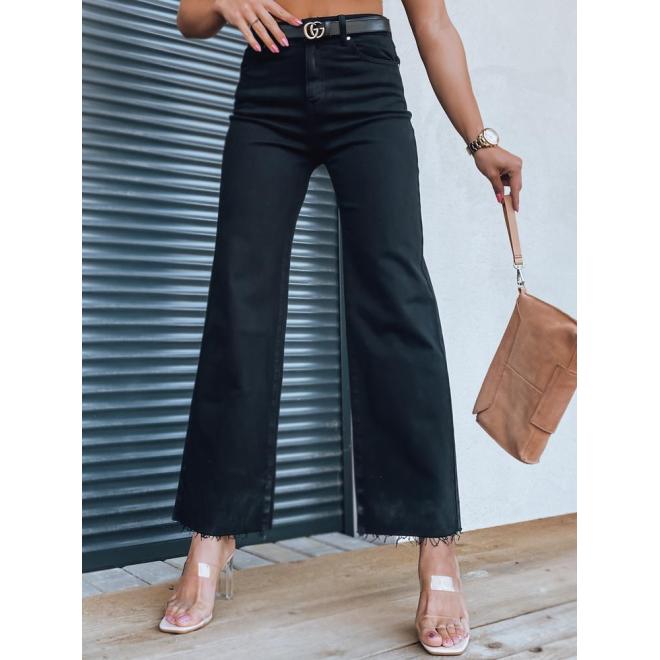 E-shop Dámske zvonové džínsy v čiernej farbe