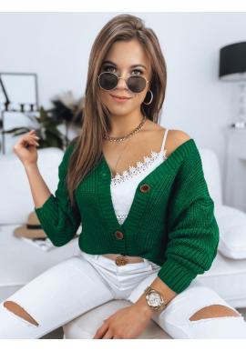 Dámsky zelený sveter so zapínaním