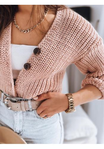 Dámsky krátky sveter v ružovej farbe