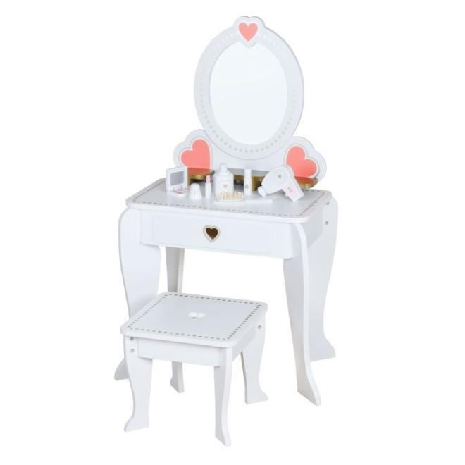 E-shop Detský drevený toaletný stolík so zrkadlom