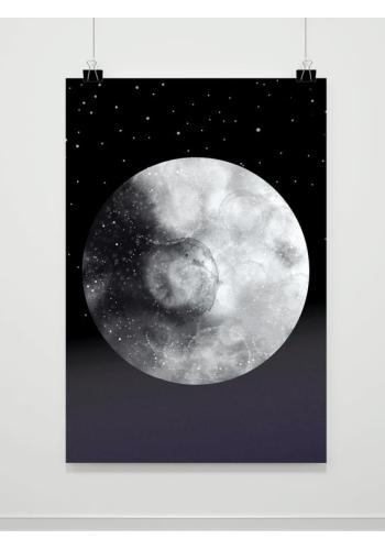 Nočný mesiac - závesný dekoračný plagát