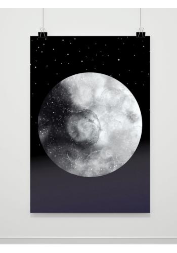 Nočný mesiac - závesný dekoračný plagát