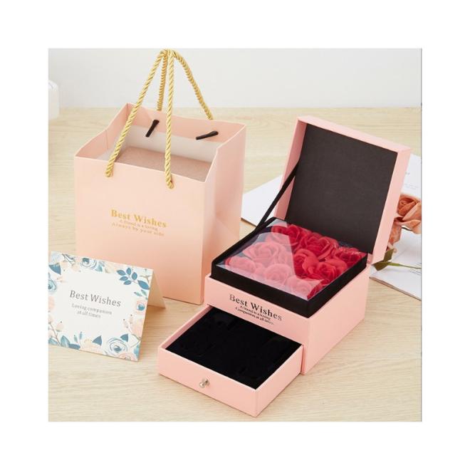 E-shop Valentínska ružová krabička na šperky