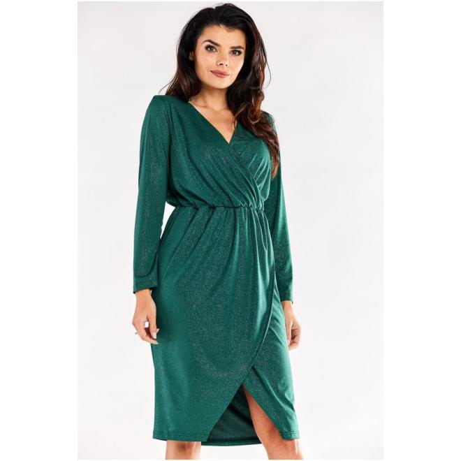 E-shop Dámske trblietavé šaty v zelenej farbe