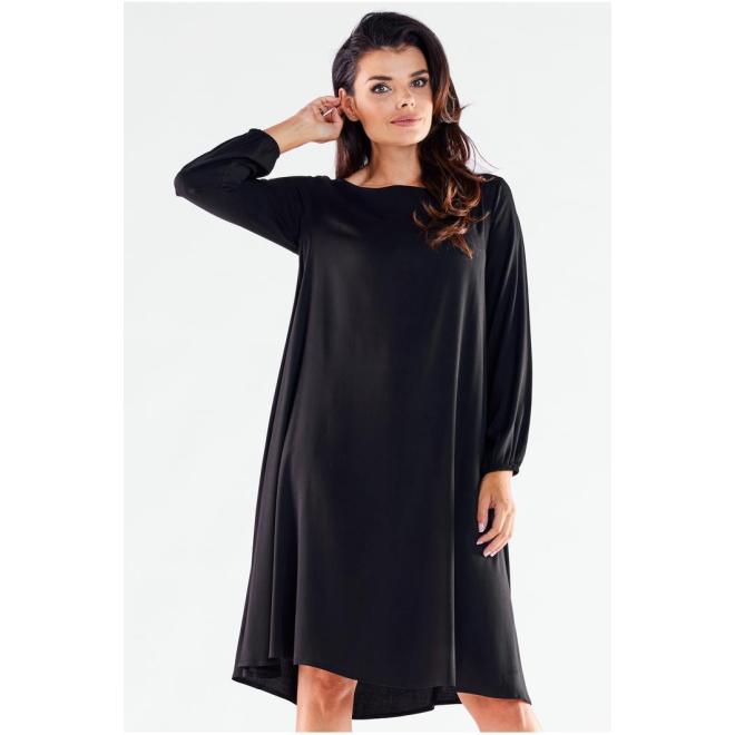 E-shop Dámske lichobežníkové šaty čiernej farby