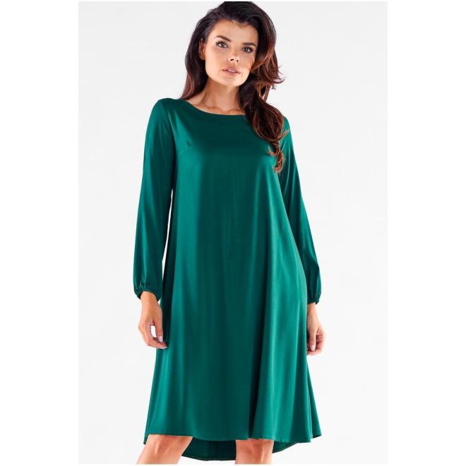 E-shop Lichobežníkové dámske šaty zelenej farby