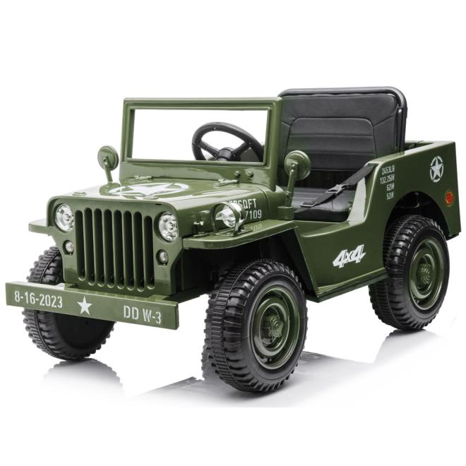 E-shop Detské svetlozelené vojenské auto na batérie