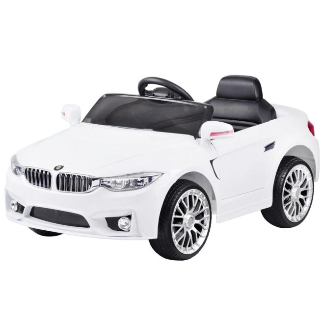 Detské auto na batérie v bielej farbe