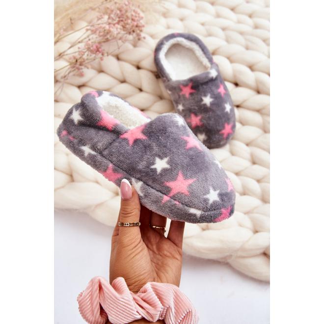 E-shop Detské sivé papuče s hviezdami
