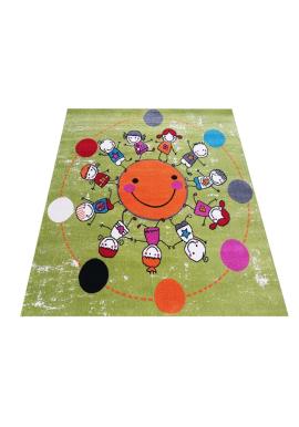 Farebný koberec s motívom Slnka a detí