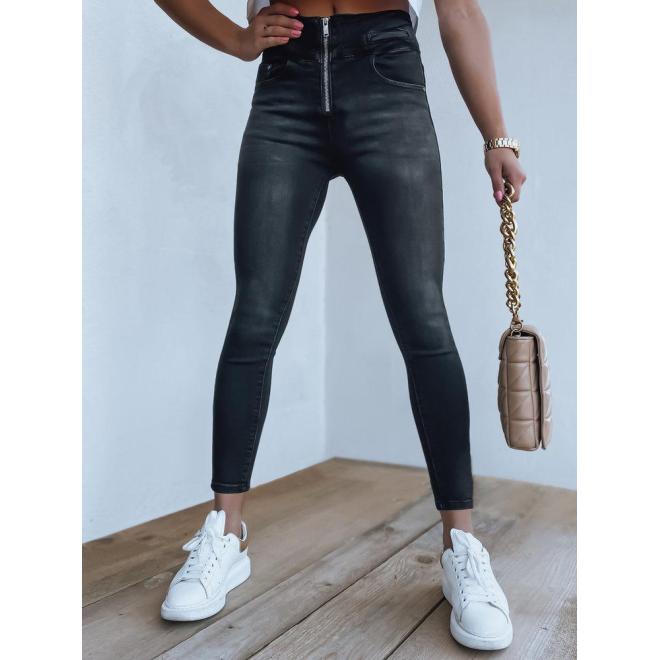 E-shop Čierne dámske džínsy s vysokým pásom
