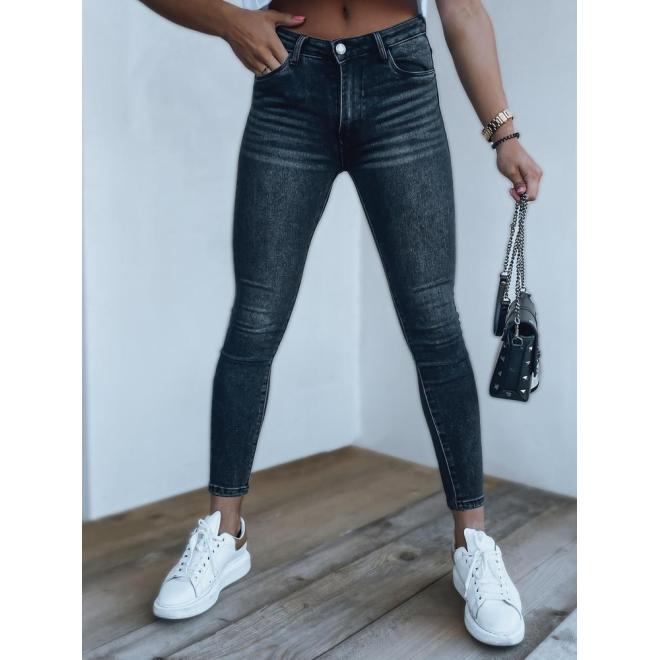 E-shop Čierne úzke džínsy s vysokým pásom