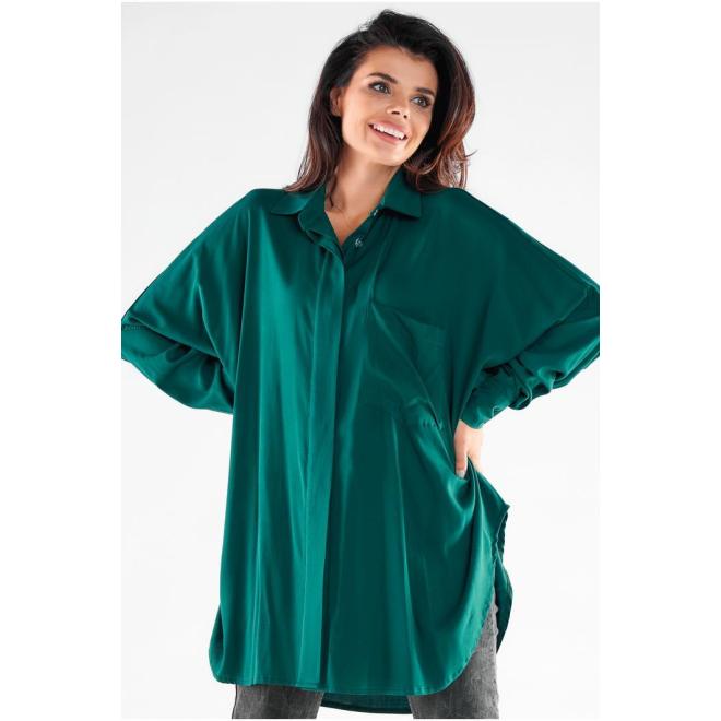 E-shop Dámska voľná košeľa zelenej farby