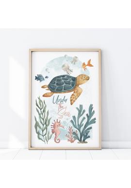 Nástenný detská plagát s korytnačkou