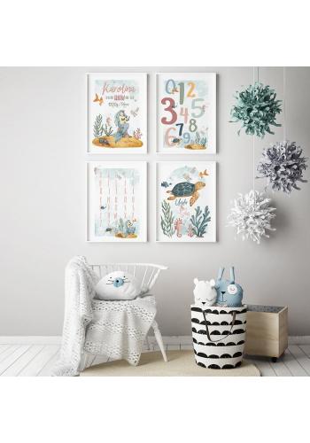 Nástenný detská plagát s korytnačkou