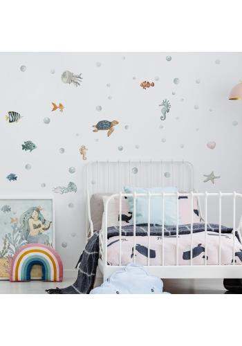 Nálepka na stenu s morskými prvkami