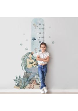 Detský výškový meter na stenu - morská panna