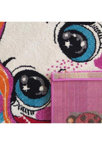 Farebný koberec s motívom Bábika a jednorožec