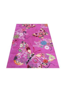 Ružový koberec s motívom Motýle