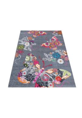 Sivý koberec s motívom Motýle
