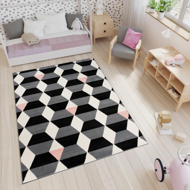 E-shop Moderný sivo-biely koberec so vzorom