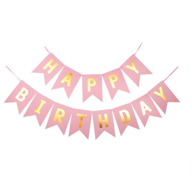 E-shop Narodeninová ružová girlanda HAPPY BIRTHDAY
