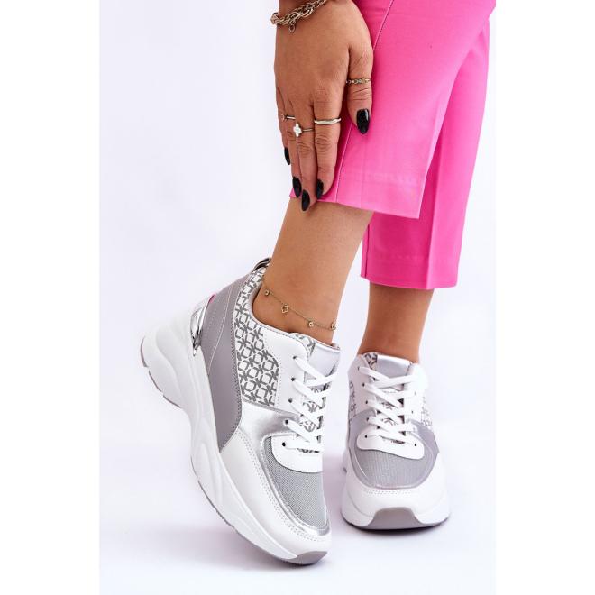 E-shop Dámske bielo-sivé sneakersy na platforme