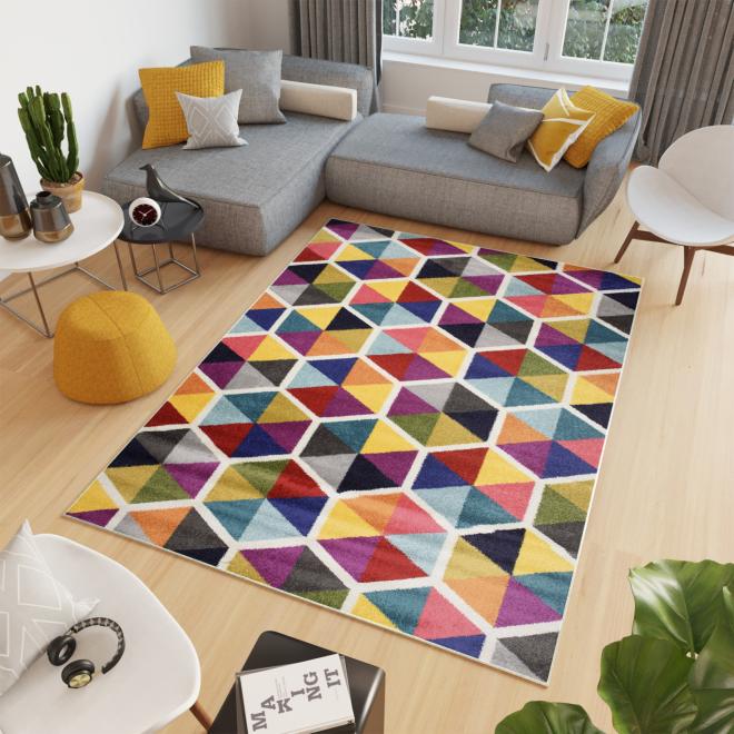 E-shop Farebný koberec s geometrickým vzorom