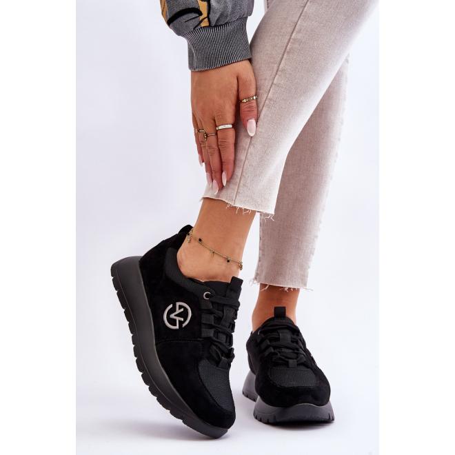 E-shop Čierne dámske sneakersy na platforme