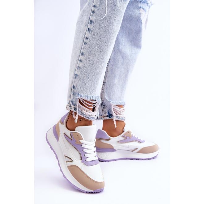Dámske bielo-fialové sneakersy