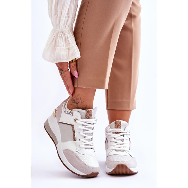 E-shop Dámske bielo-béžové sneakersy pre dámy