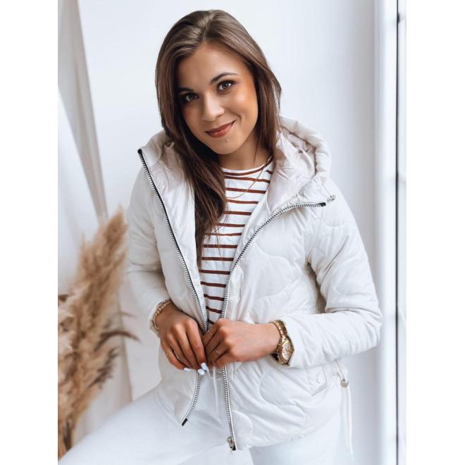 E-shop Biela prešívaná bunda s kapucňou